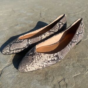 Corso Como Black and White Snakeskin Ballet Flats